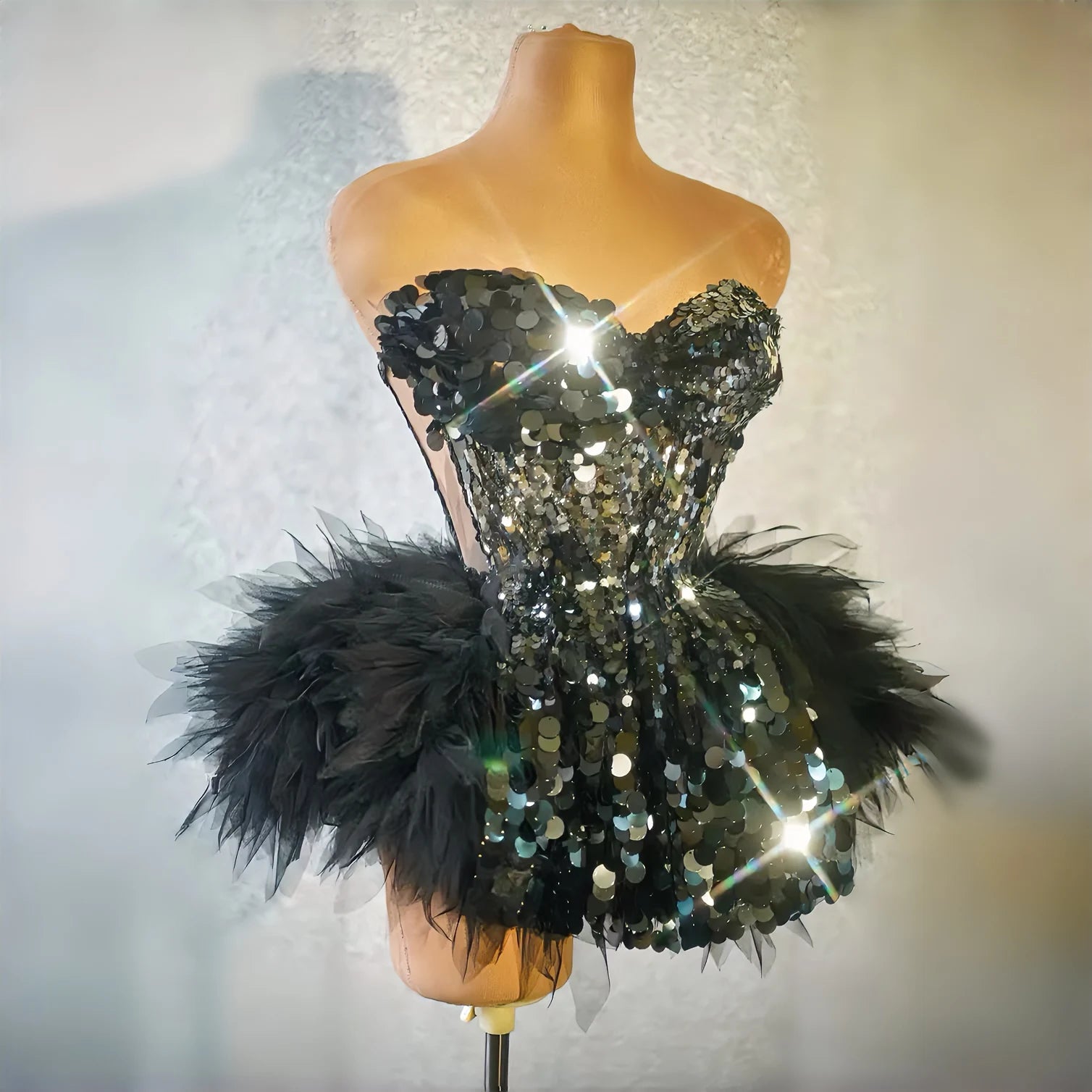 Sequin Tulle two piece princess dress  Dechen Couture