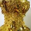 Luxury Gold Crystal Beaded Corset Dress