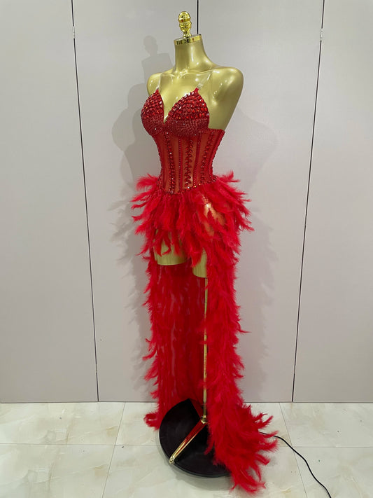 Luxury Sparkly Rhinestones Feathers