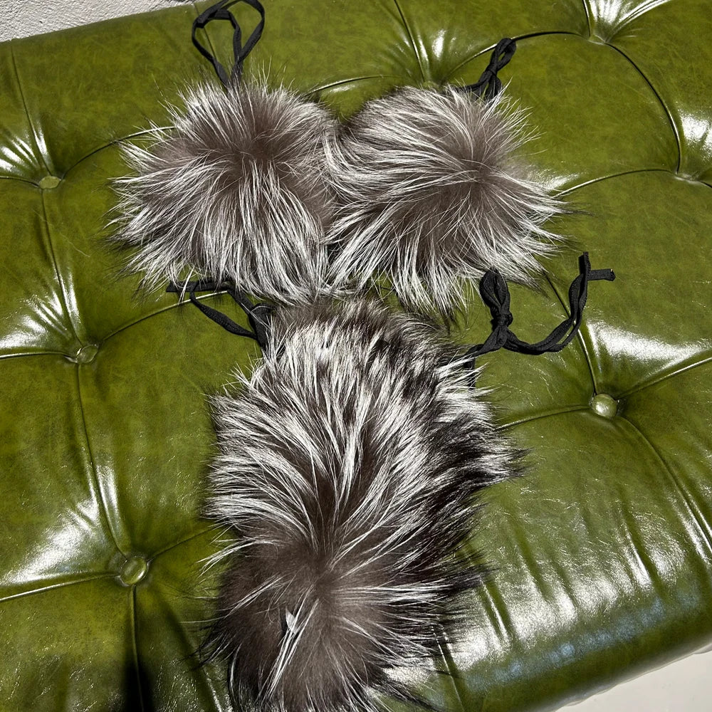 Natural Fox Fur Bikini Set