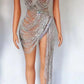 Sparkly Rhinestone Fringe Dress