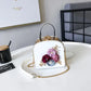 Metal Clip Square 3D Floral Vintage Handbag