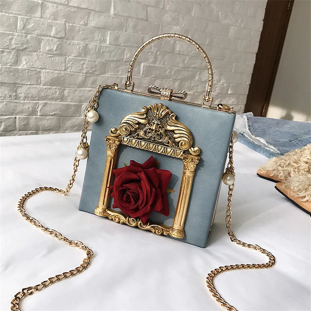 Rose Flower 3D art metal Bag