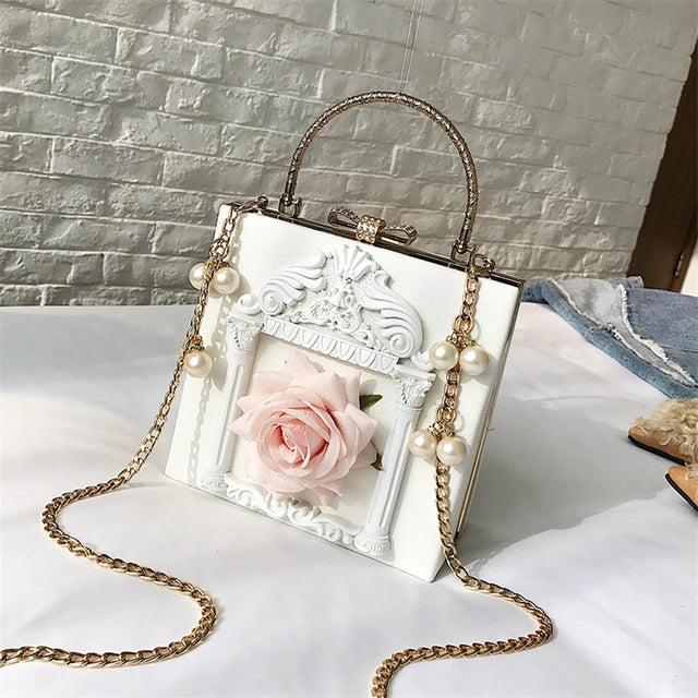 Rose Flower 3D art metal Bag