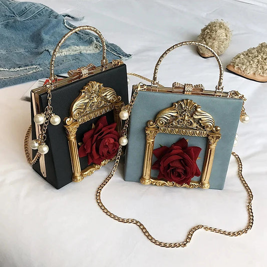 Rose Flower 3D art metal Bag