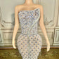 Women's Rhinestones crystals embellished snake décor Floor-length night evening gown party Dress