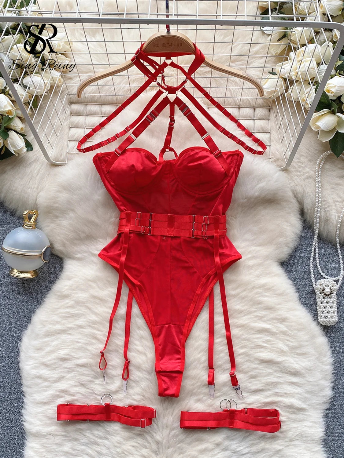 Mesh Halter Bodysuits