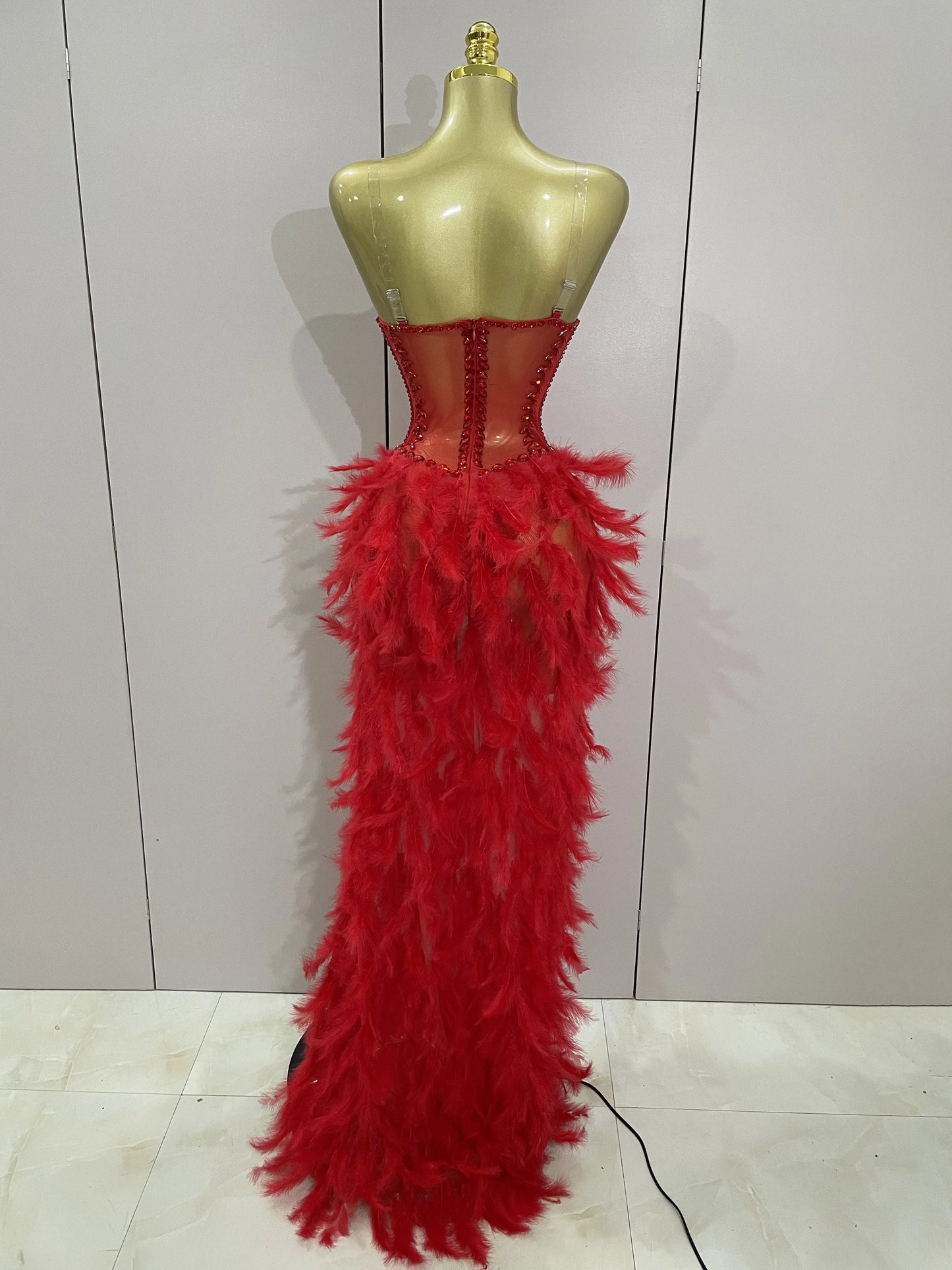 Luxury Sparkly Rhinestones Feathers