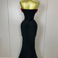Black Off Shoulder Red Flower Bandage Long Dress Women Elegant Fshion Celebrity Party Dress