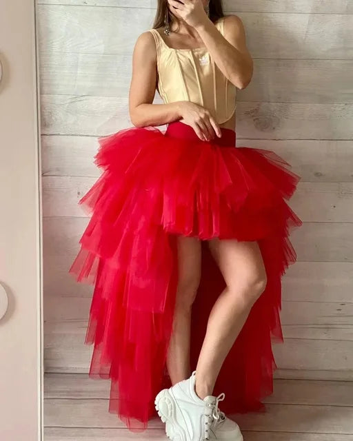 High Low removal layered Maxi Tutu skirt tail