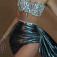 Rhinestone crystal faux Diamond Sexy Party Dress Nightclub Bar