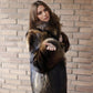 Real Raccoon Fur Coat With English Collar Natural Full Skin Coats