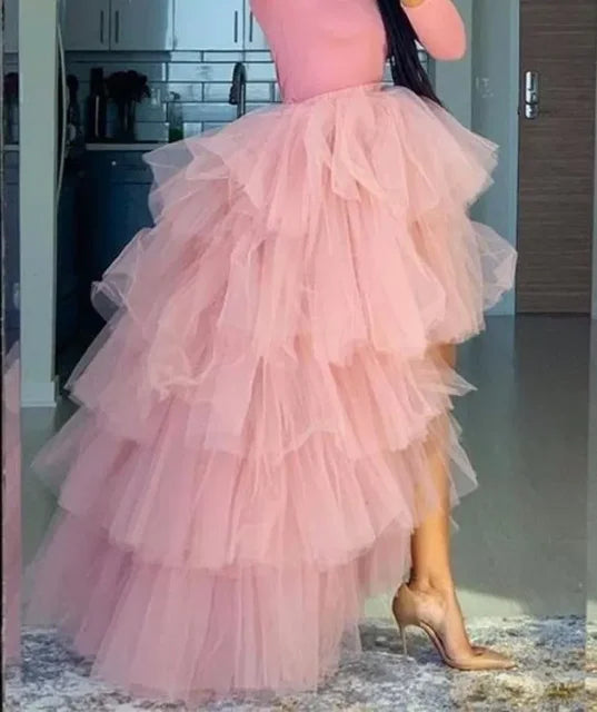 High Low removal layered Maxi Tutu skirt tail