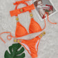 Halter tie rhinestone embellished heart Bikini