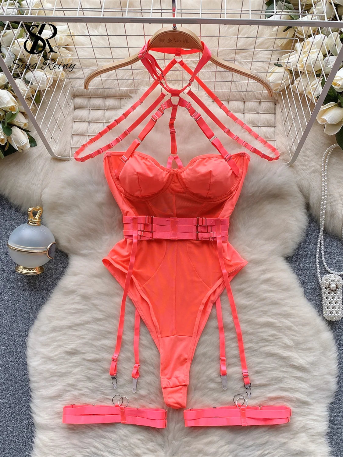 Mesh Halter Bodysuits