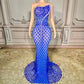 Women's Rhinestones crystals embellished snake décor Floor-length night evening gown party Dress