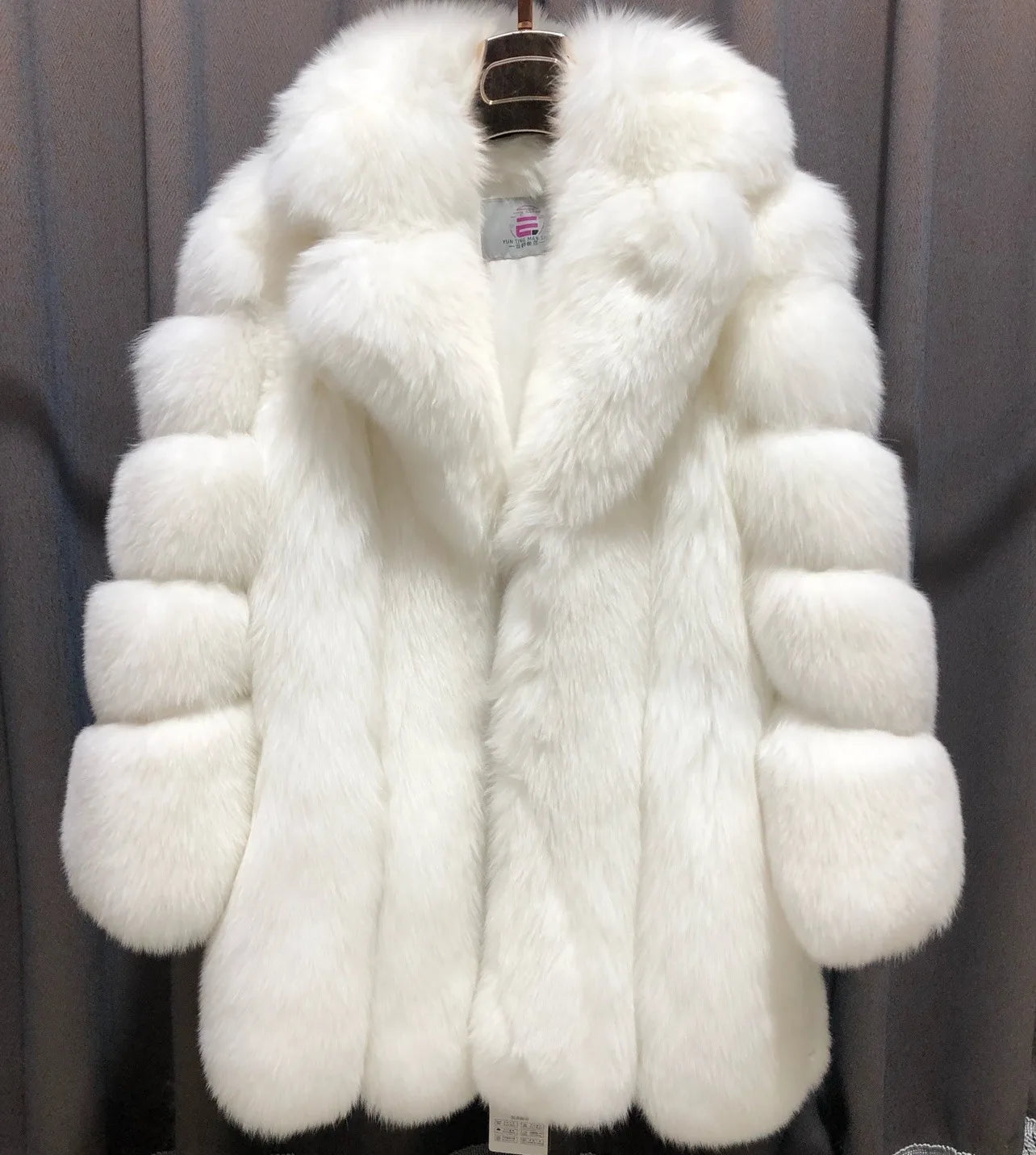Luxury White Natural Fox Fur Jacket