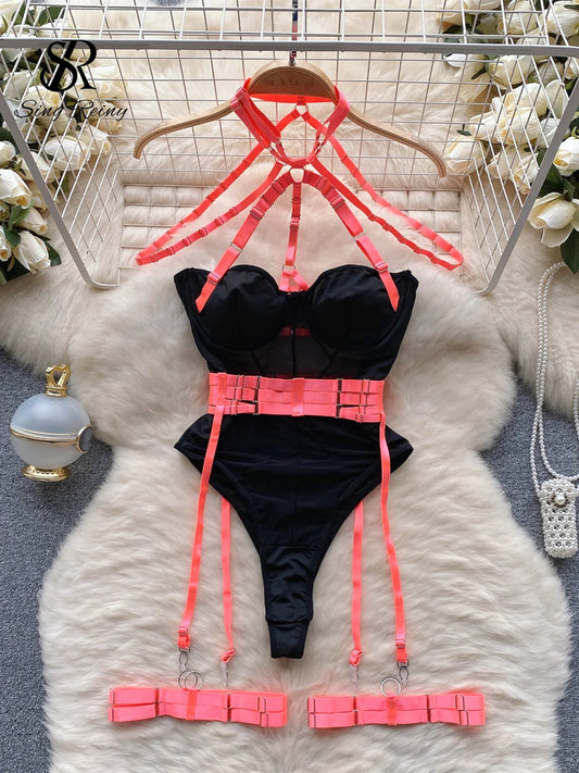 Mesh Halter Bodysuits