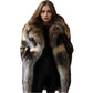Real Raccoon Fur Coat With English Collar Natural Full Skin Coats