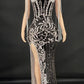 Rhinestones Crystal  Sequin party evening gown dress