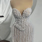 White Pearl Mermaid Cocktail Dress