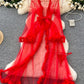 SINGREINY Transparent Gauze Spliced Wool Long Robes Sleepwear