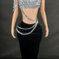 Sparkly Diamonds Tube Top Long Skirt Set