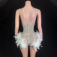Bling Bling Glitter Diamonds Cut Out Bodysuit