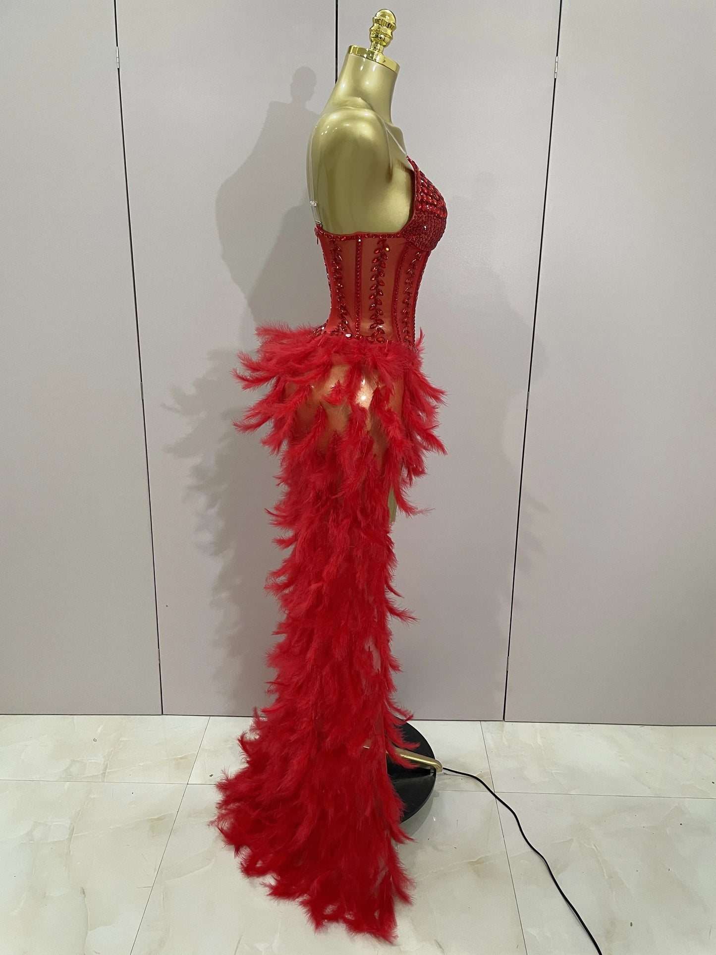 Luxury Sparkly Rhinestones Feathers