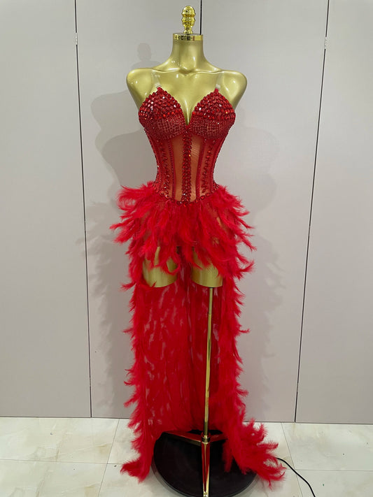 Luxury Sparkly Rhinestones Feathers