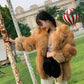Luxury White Natural Fox Fur Jacket