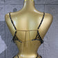 Women Black Chain Tassel Mesh Two Piece