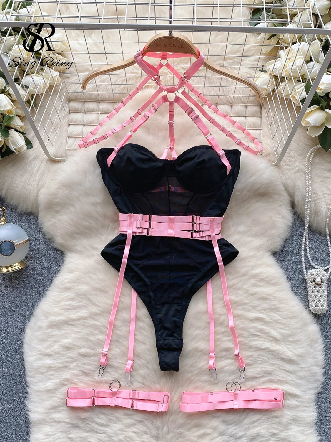 Mesh Halter Bodysuits