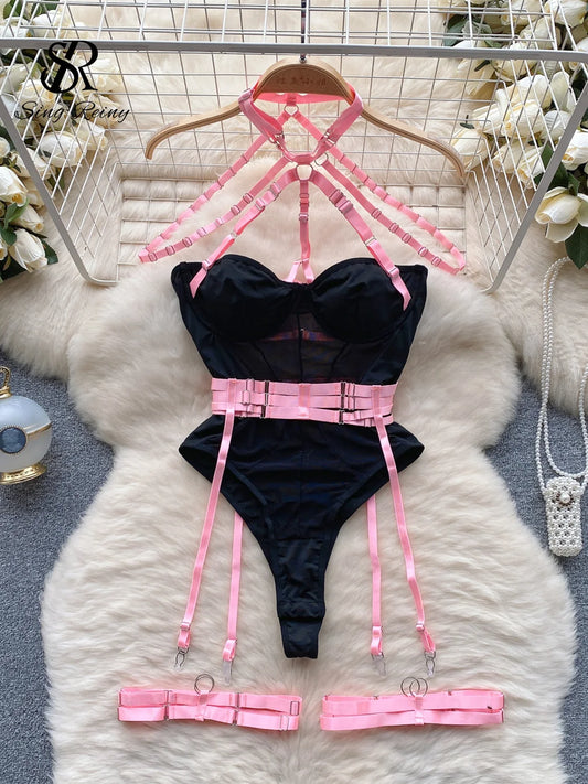Mesh Halter Bodysuits