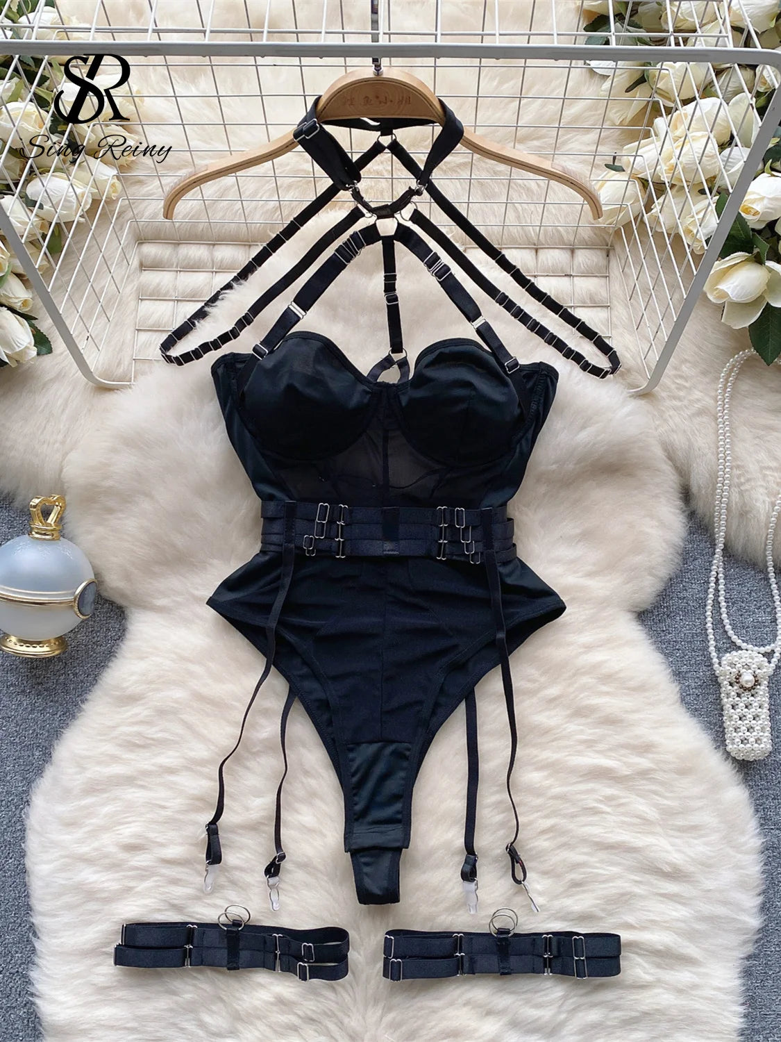 Mesh Halter Bodysuits
