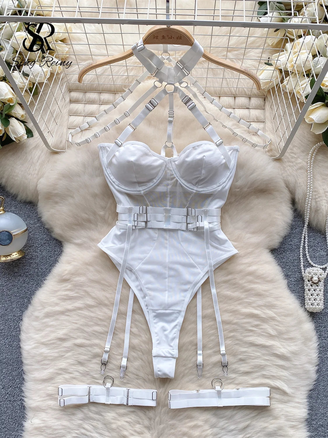 Mesh Halter Bodysuits