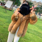 Luxury White Natural Fox Fur Jacket