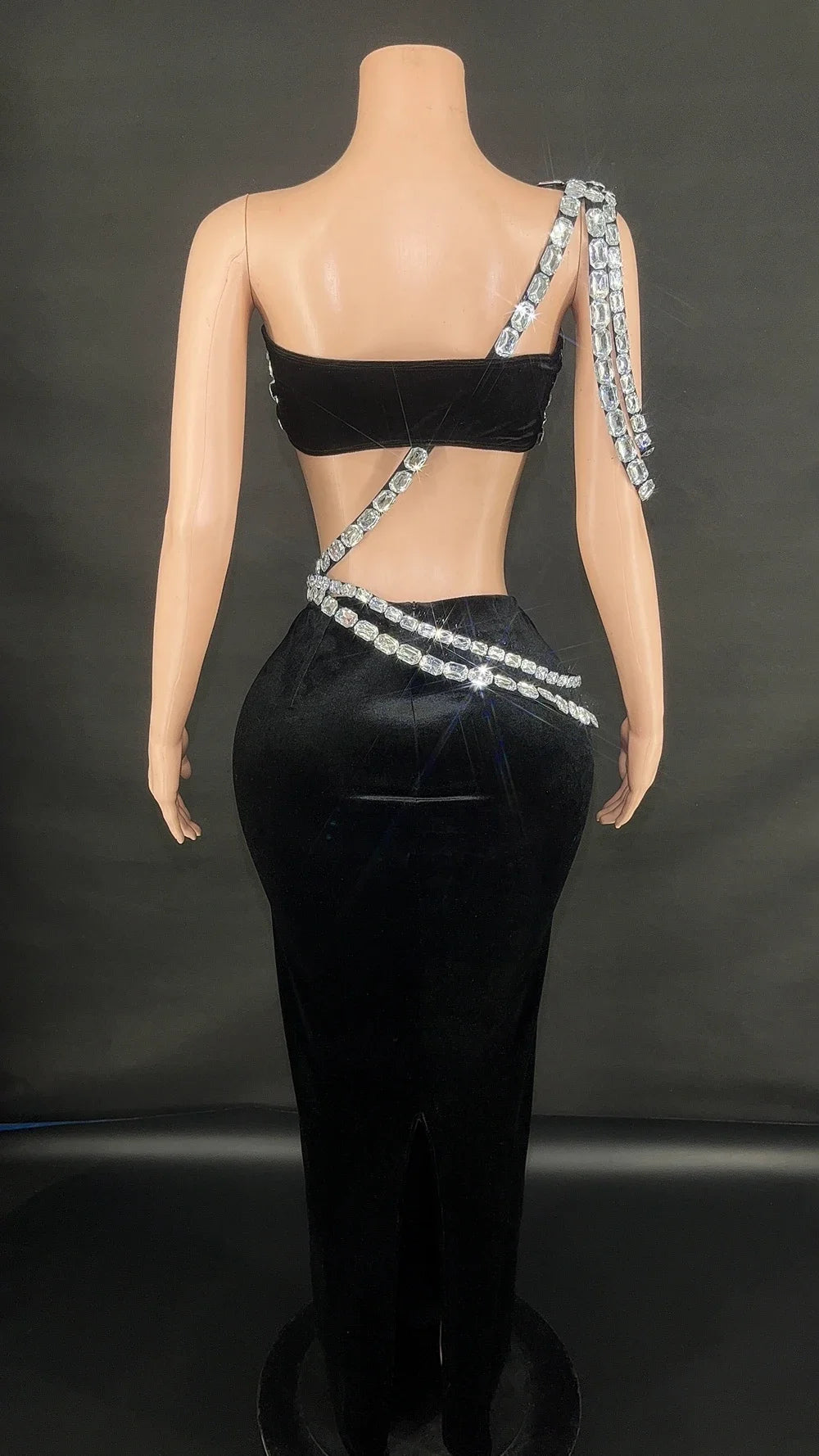 Sparkly Diamonds Tube Top Long Skirt Set