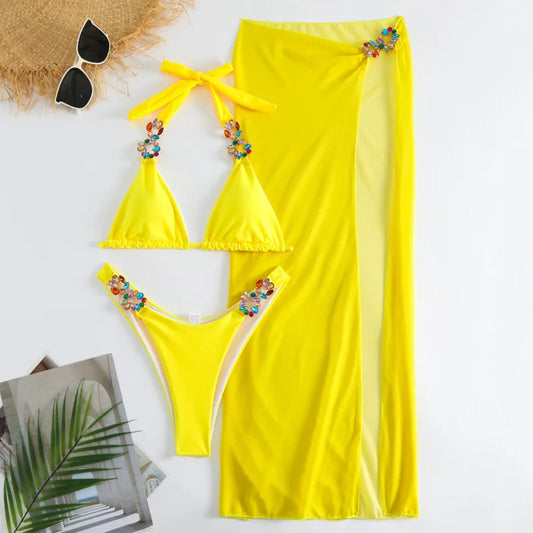 Women's Rhinestone embellished Bikini Swimwear Swimsuit